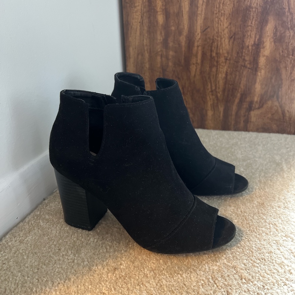 Black suede ankle boots